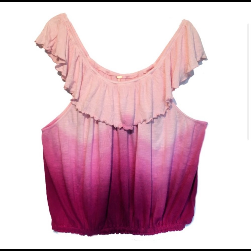 Free People Begonia Combo Ombre Pink Off-the-Shoulder Top XS